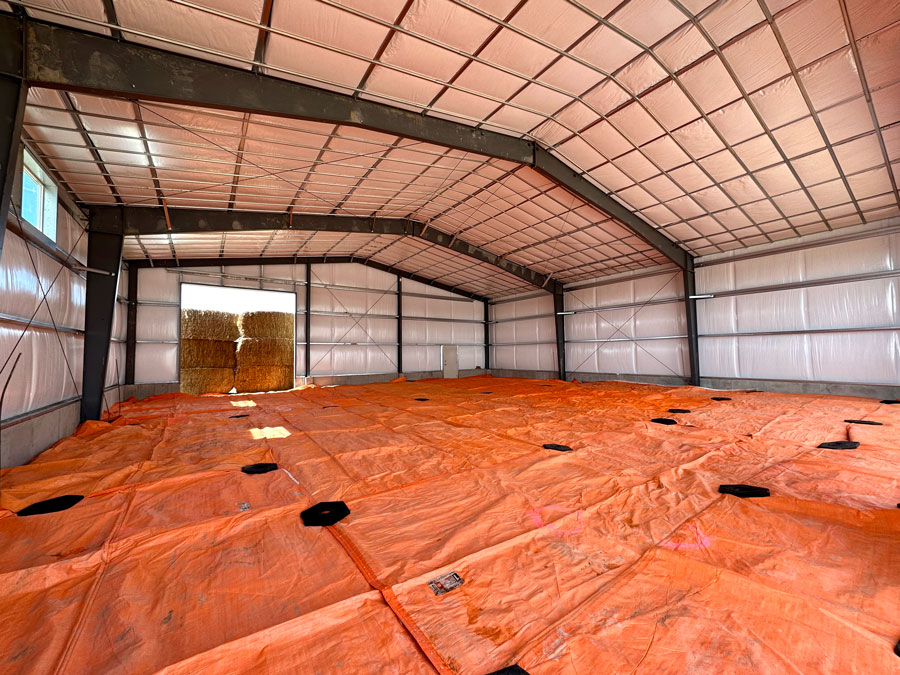 interior view of mostly completed outbuilding structure